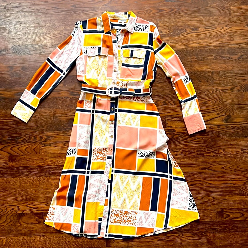 THE ODELLS belted shirt dress